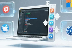 This lightweight IDE runs on basically everything, and it supports custom plugins