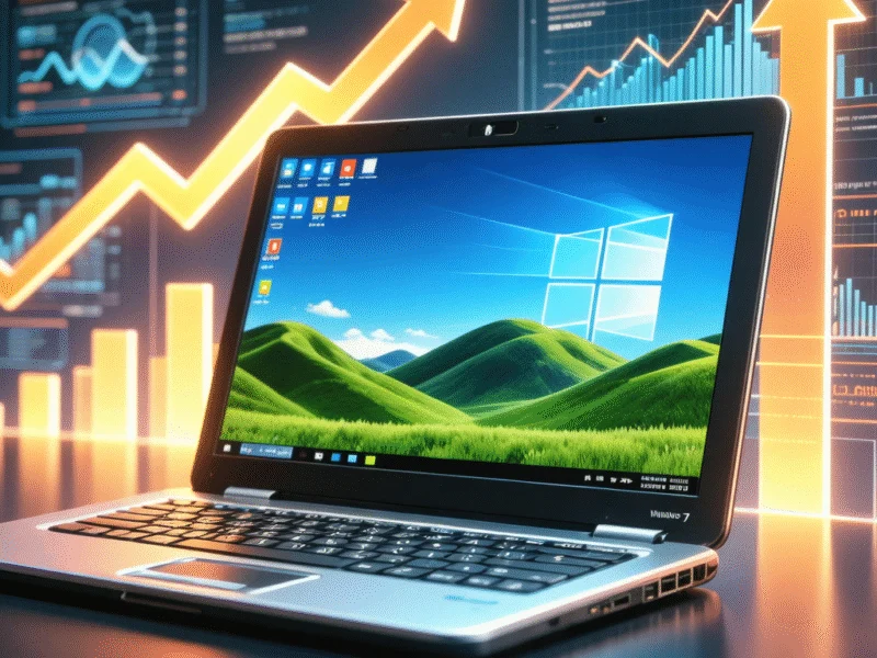 Whoa! Windows 7’s market share surged, tripling in users last month